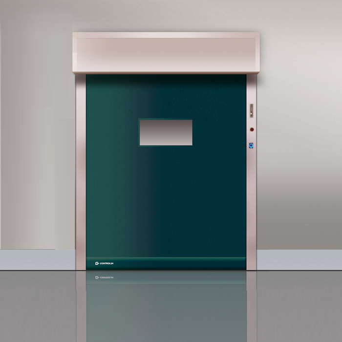 Puerta rápida autorreparable para laboratorios 114